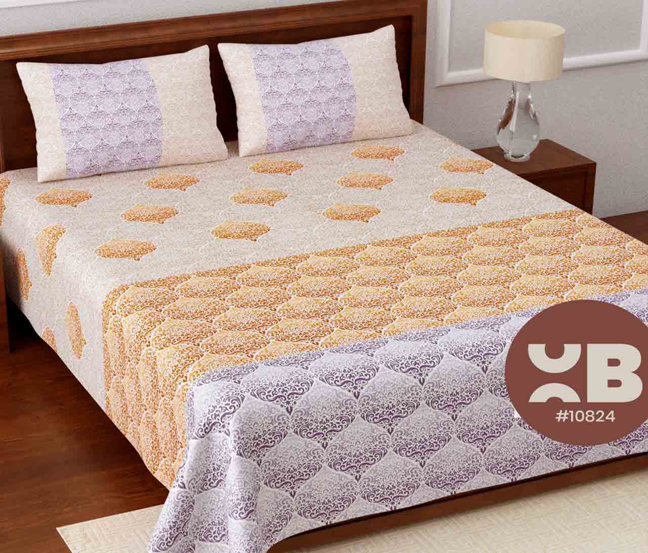 Classy printed King Size Double Bedsheet with two Pillow Covers ( 100X108)