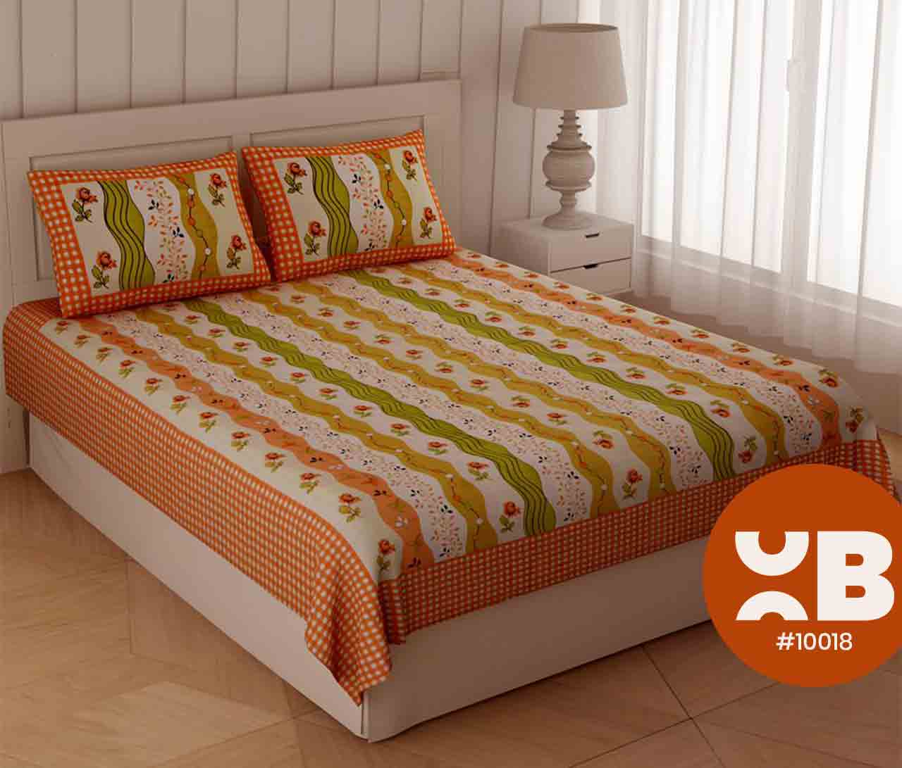 Mix-Match & Multi-Colour Design Queen Size Double Bedsheet With Two Pillow Covers (100x100)